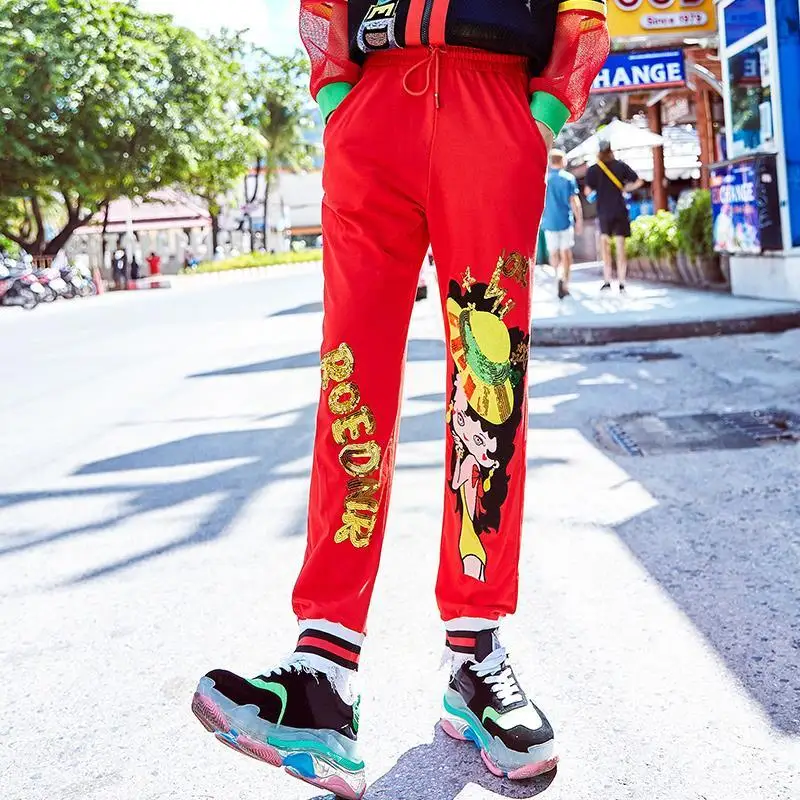 Slim pants Spring autumn new red fashion 2020 printed elastic high waist casual pants women Causal loose beam feet trousers new
Slim pants Spring autumn new red fashion 2020 printed elastic high waist casual pants women Causal loose beam feet trousers new