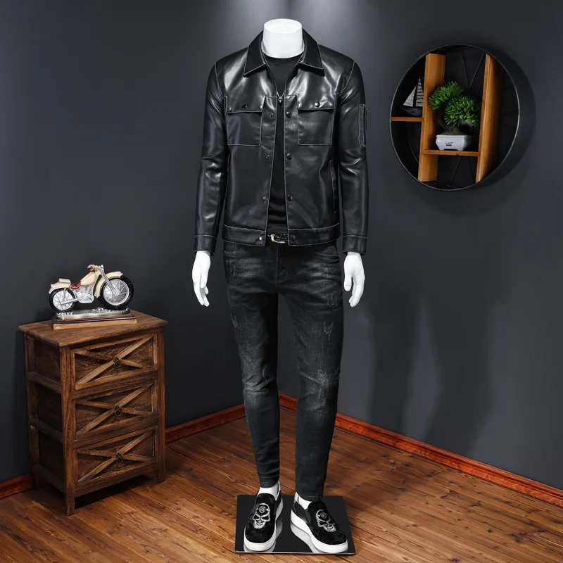 LANDISTO autumn men clothing Motor style men jacket leather jacket men Matt leather mens leather jacket
LANDISTO autumn men clothing Motor style men jacket leather jacket men Matt leather mens leather jacket