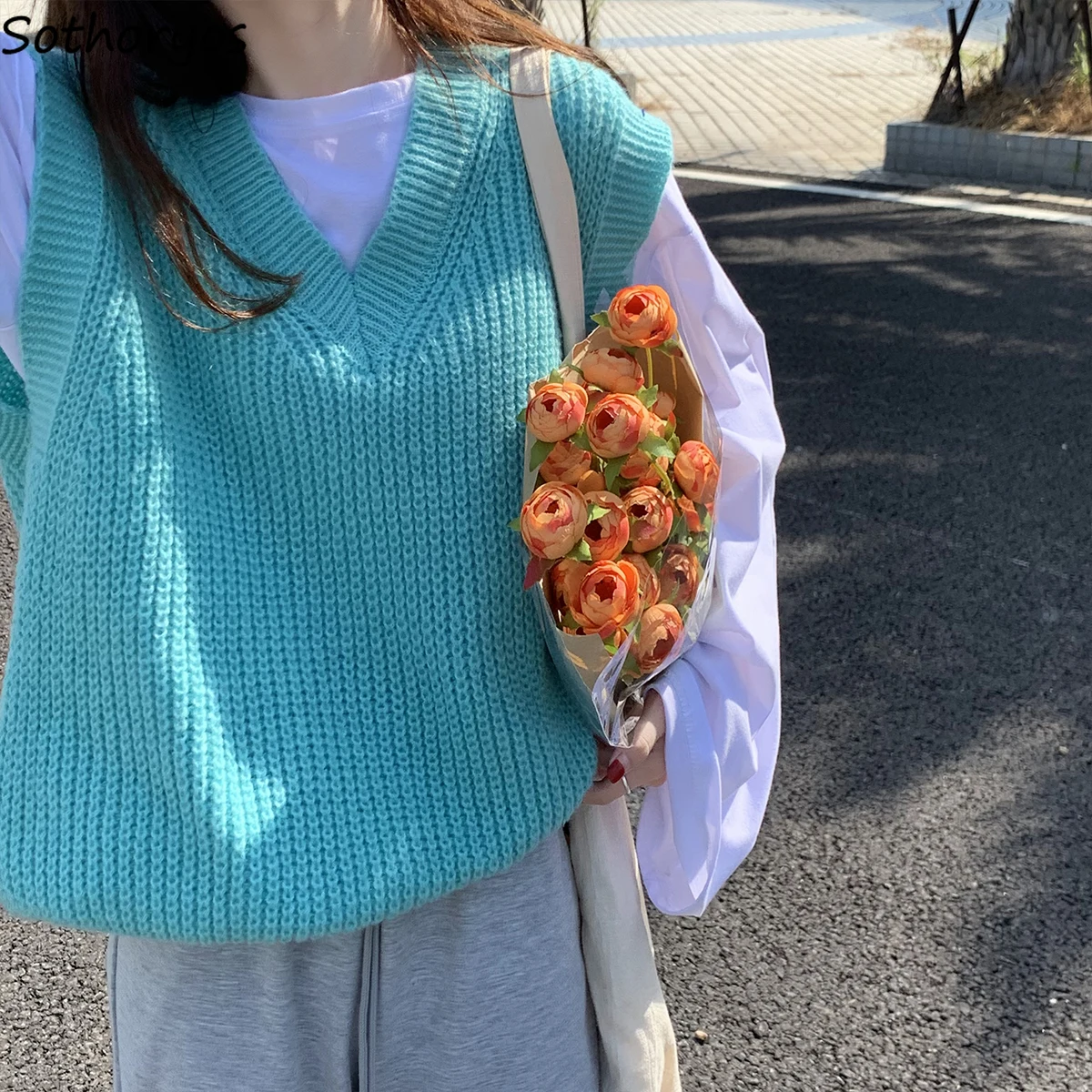 Knitting Sweater Vest Women Basic Solid Straight Sleeveless V-neck Jumpers Stylish Ulzzang Tender Spring Knitwear Casual Trendy
Knitting Sweater Vest Women Basic Solid Straight Sleeveless V-neck Jumpers Stylish Ulzzang Tender Spring Knitwear Casual Trendy
