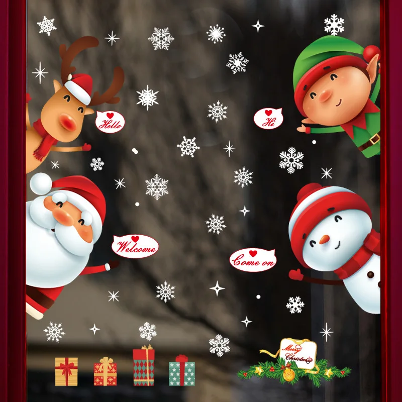 Christmas decoration doors and windows decorations New Year glass scene layout snowflake stickers wall stickers PVC film
Christmas decoration doors and windows decorations New Year glass scene layout snowflake stickers wall stickers PVC film