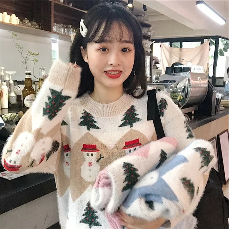 JCHB Fall Winter Imitation Mink Velvet Printed Christmas Western Style Sweater Women Korean Version Loose Pullover Sweet Sweater
JCHB Fall Winter Imitation Mink Velvet Printed Christmas Western Style Sweater Women Korean Version Loose Pullover Sweet Sweater