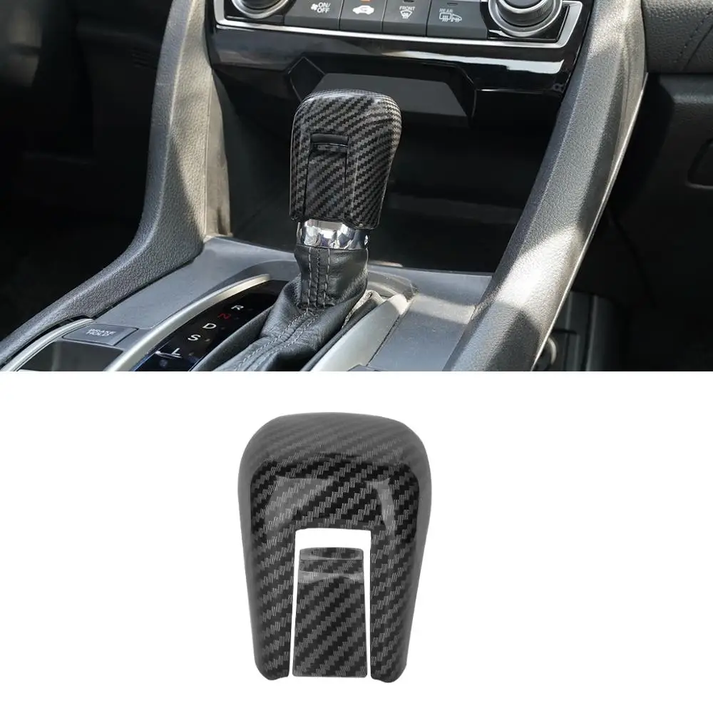 

Senzeal 1 Set ABS Carbon Fiber Grain Gear Shift Knob Protector Cover Trim for Honda 10th Gen Civic 2016 2017 2018 2019 2020