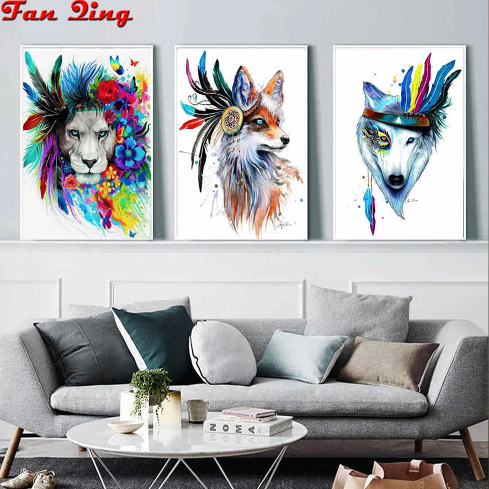 5D Diamond Painting Colorful Lion Fox Wolf DIY Diamond Embroidery Animal Abstract Painting Diamond Mosaic Wall Art Picture
5D Diamond Painting Colorful Lion Fox Wolf DIY Diamond Embroidery Animal Abstract Painting Diamond Mosaic Wall Art Picture