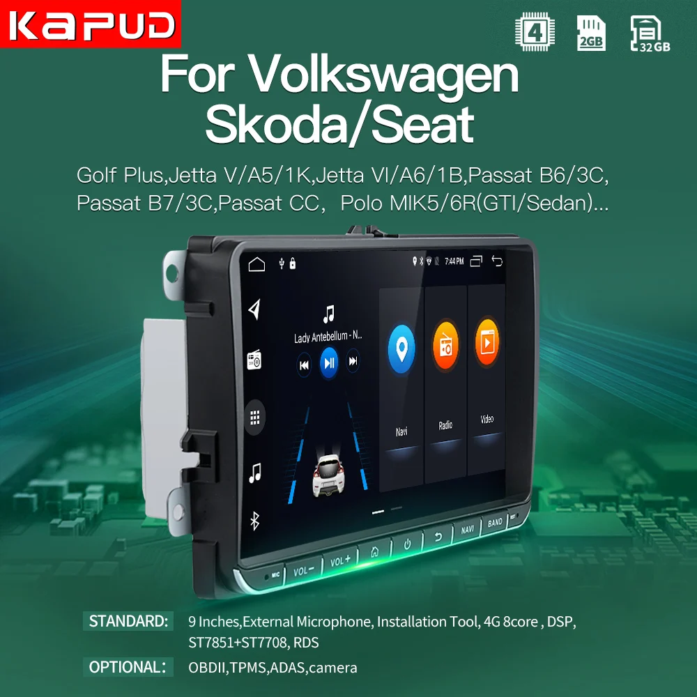 Kapud Car Radio Player Stereo Android10 9''Multimidia Autoradio Gps Classic For VW/Volkswagen/Passat/Golf/Polo/Octavia/Tiguan/B7
Kapud Car Radio Player Stereo Android10 9''Multimidia Autoradio Gps Classic For VW/Volkswagen/Passat/Golf/Polo/Octavia/Tiguan/B7