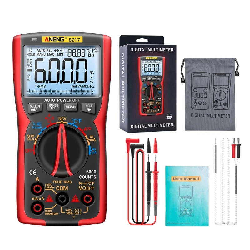 SZ17 Intelligent Multifunctional Multimeter for Electrician& Electrical Maintenance Shockproof Easy to Replace
SZ17 Intelligent Multifunctional Multimeter for Electrician& Electrical Maintenance Shockproof Easy to Replace