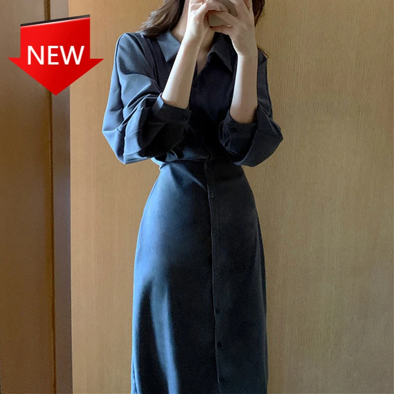 Dresses Fashionable Elegant High Waist Vintage Korean Lace Up Long Dress New 2021 Women Spring Summer Shirt
Dresses Fashionable Elegant High Waist Vintage Korean Lace Up Long Dress New 2021 Women Spring Summer Shirt