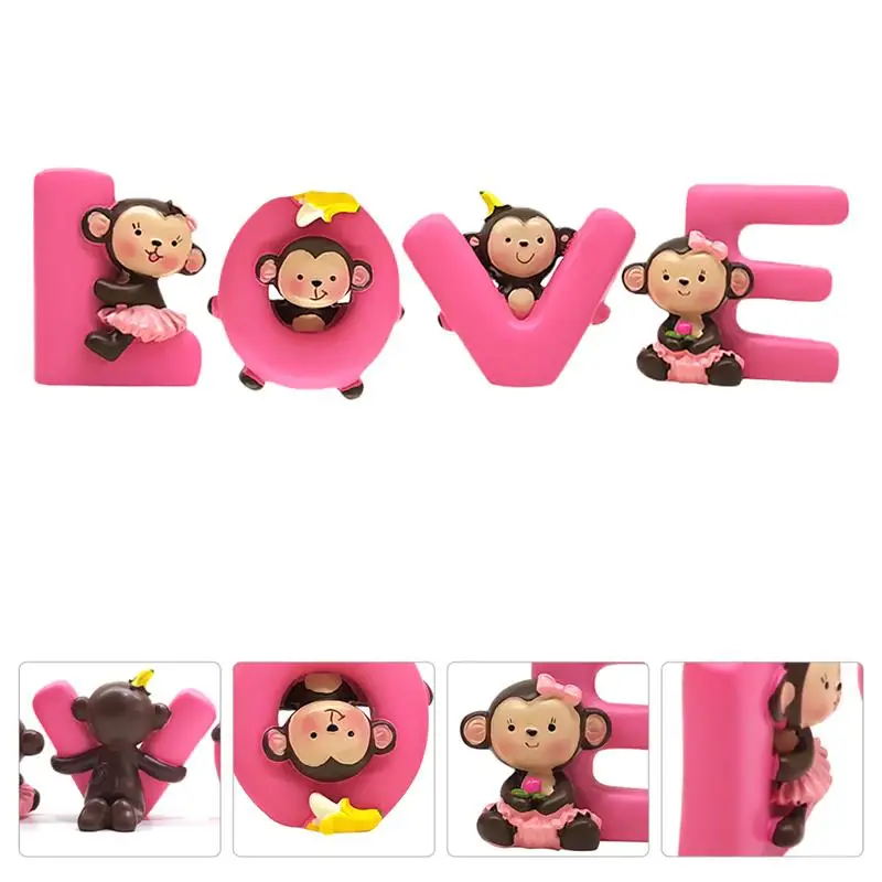1 Set Decorative LOVE Pattern Lightweight Cartoon Cake Topper Desktop Adorn Car Ornament