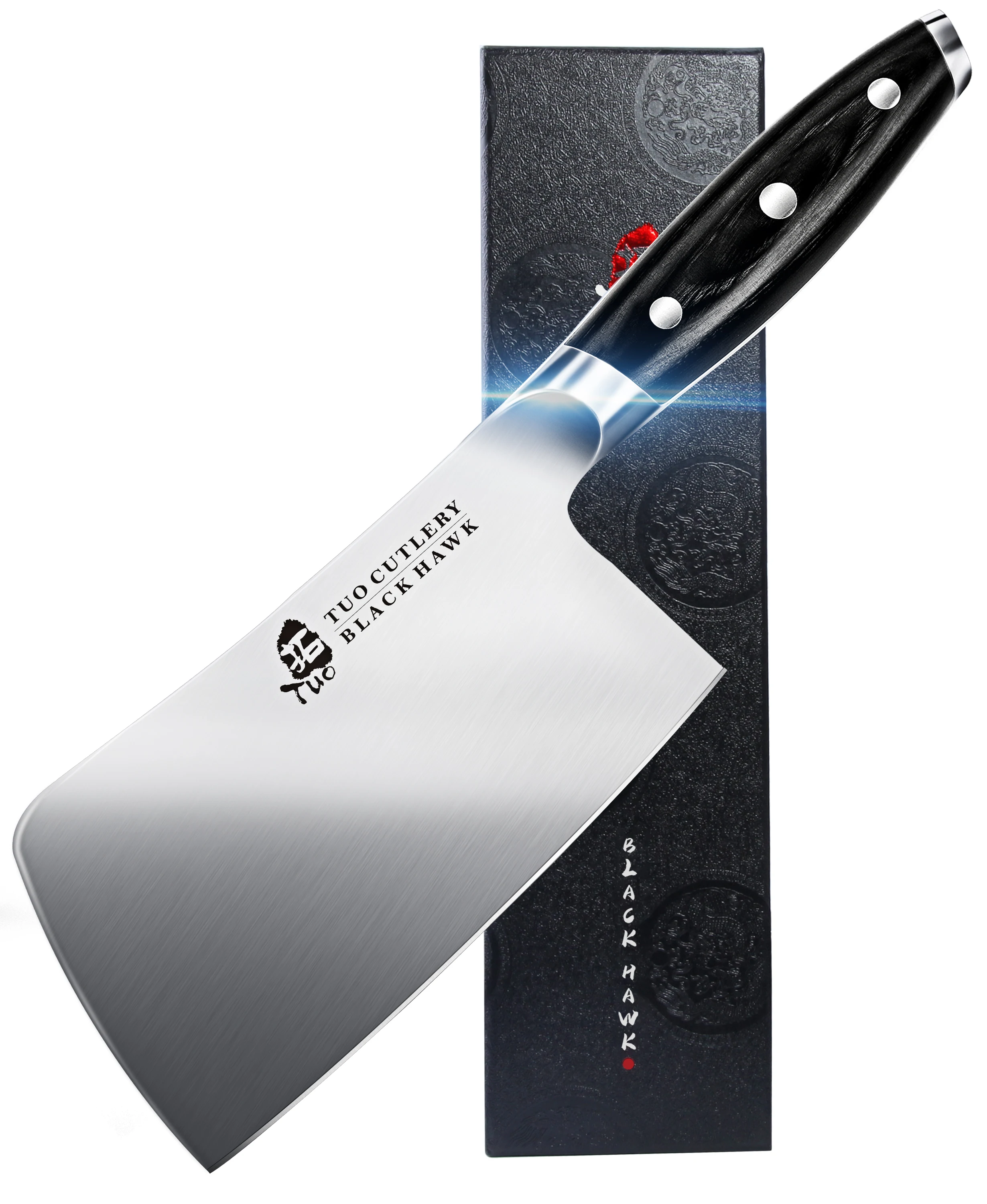 TUO Cleaver knife - Professional 7 inch Heavy-Duty Chopper Knife - High Carbon German Stainless Steel - Meat Vegetable Knife
TUO Cleaver knife - Professional 7 inch Heavy-Duty Chopper Knife - High Carbon German Stainless Steel - Meat Vegetable Knife