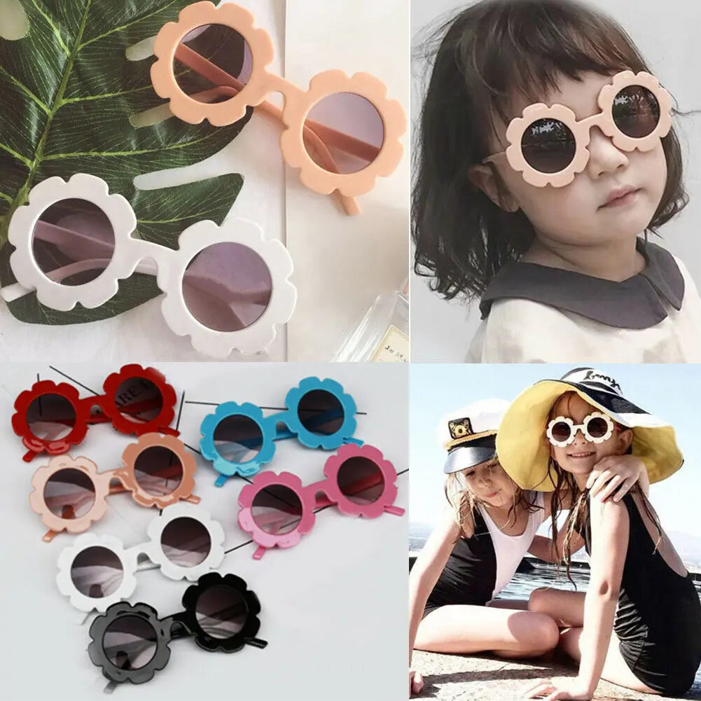 Летние детские солнцезащитные очки с принтом подсолнухов защитой от УФ-лучей
