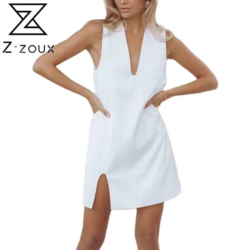 Z-zoux Women Dress Sleeveless V-neck Black White Sexy Dresses Split Retro Short Girls Summer Dresses 2021 Fashion Women Clothes
Z-zoux Women Dress Sleeveless V-neck Black White Sexy Dresses Split Retro Short Girls Summer Dresses 2021 Fashion Women Clothes