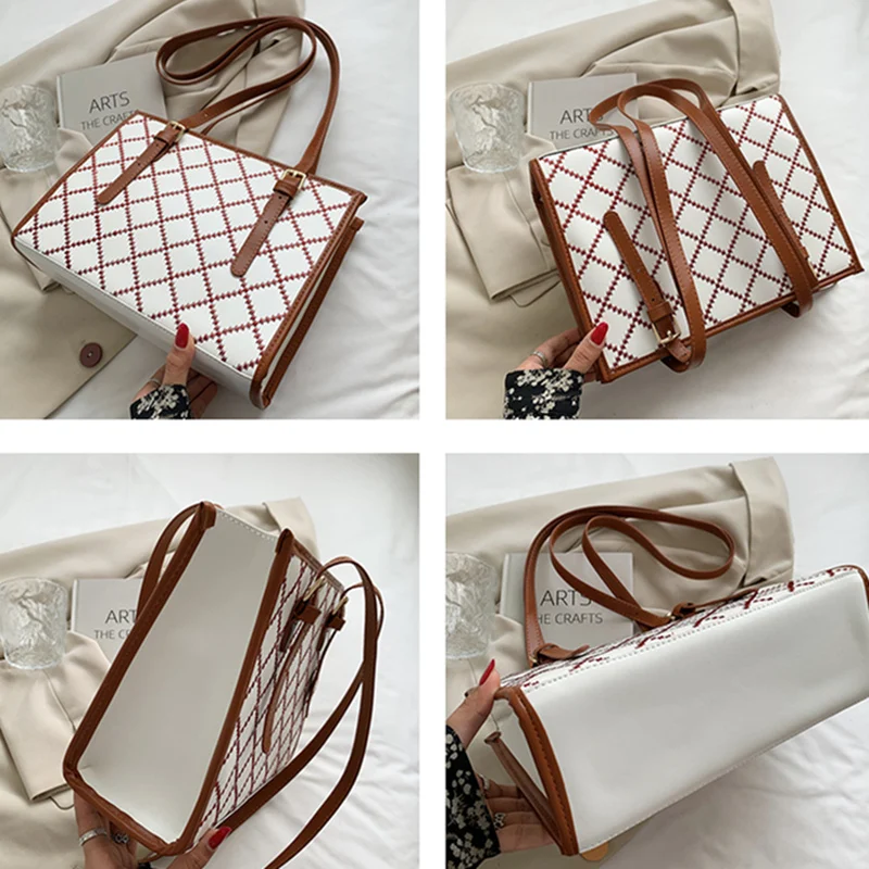 Fashion Thread Plaid Totes Shoulder Crossbody Bags for Women Handbag Purses 2021 Vintage Ladies Messenger Bags High Quality
Fashion Thread Plaid Totes Shoulder Crossbody Bags for Women Handbag Purses 2021 Vintage Ladies Messenger Bags High Quality