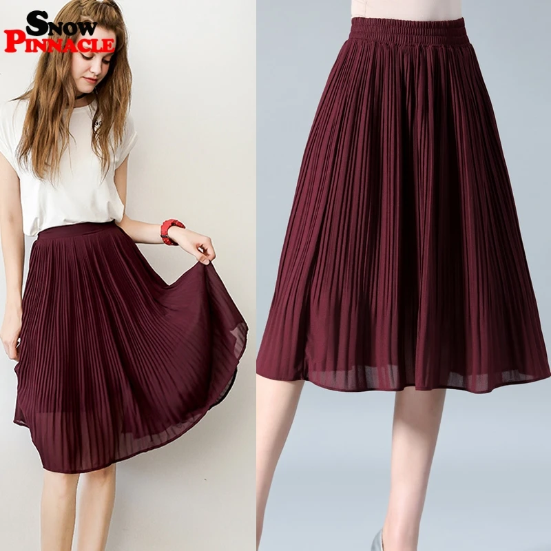 FAKUNTN PINNACLE Women Chiffon Skirt Summer Thin Solid Pleated Skirts Womens Saias Midi Faldas Vintage Women Midi Skirt
FAKUNTN PINNACLE Women Chiffon Skirt Summer Thin Solid Pleated Skirts Womens Saias Midi Faldas Vintage Women Midi Skirt