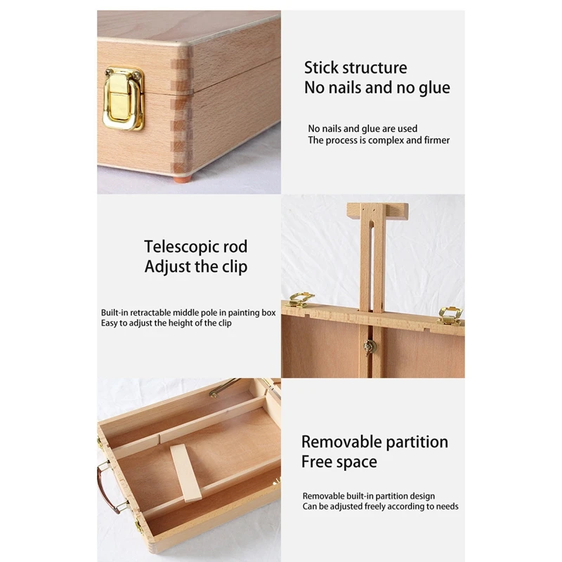 Large Adjustable Wood Table Sketchbox Easel Adjustable Tabletop Sketchbox Easel for Artist Art Students & Beginners
Large Adjustable Wood Table Sketchbox Easel Adjustable Tabletop Sketchbox Easel for Artist Art Students & Beginners