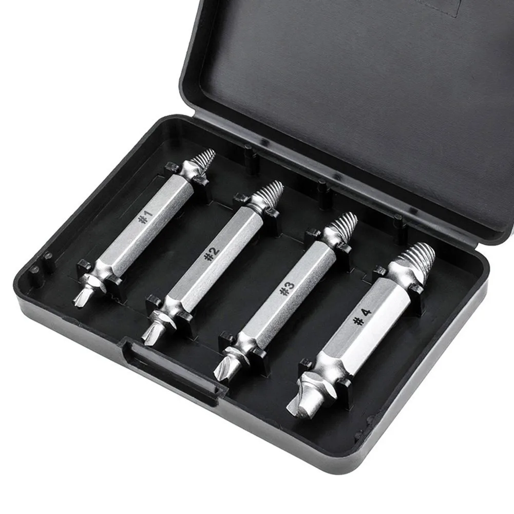 4PcsScrew Extractor Drill Bit Damaged Screw Extractor Drill Bits Guide Set Easy Out Screw Remover Power Tool Parts
4PcsScrew Extractor Drill Bit Damaged Screw Extractor Drill Bits Guide Set Easy Out Screw Remover Power Tool Parts