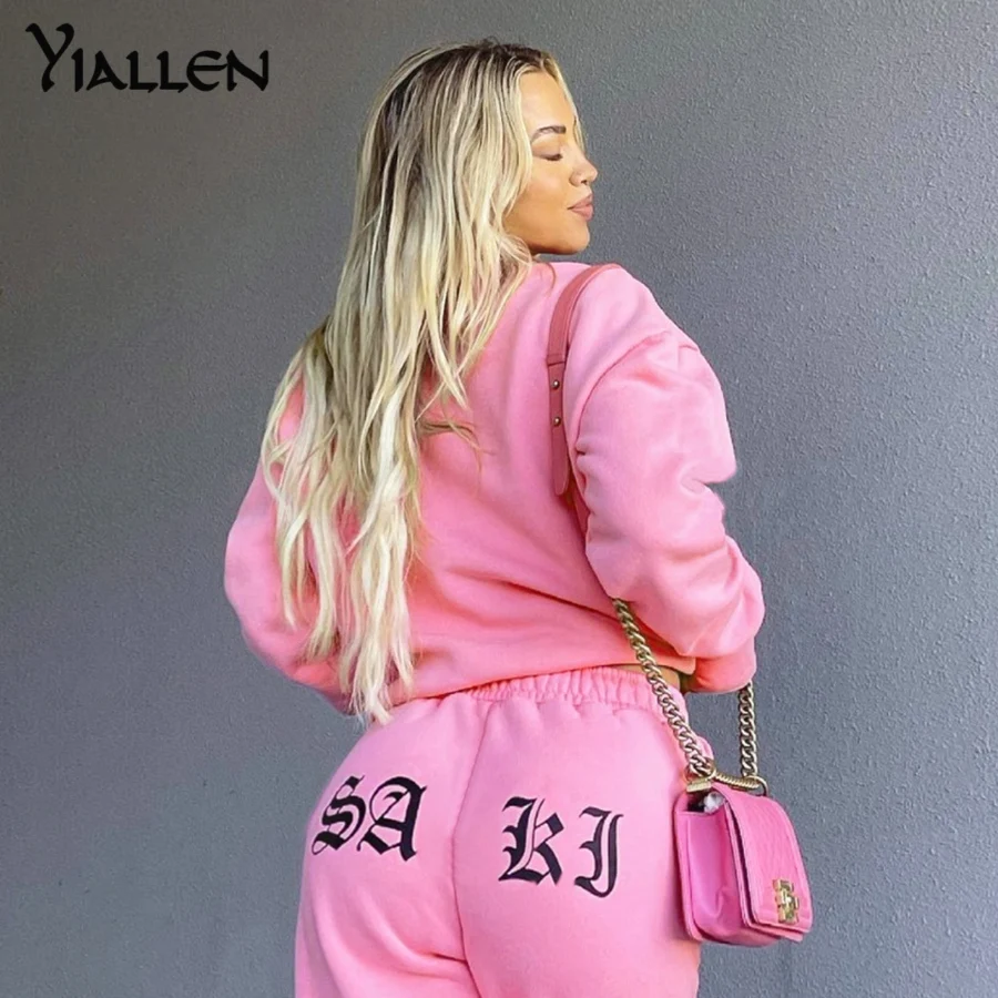 Yiallen Autumn New Casual Solid Two Piece Set Women Flocking Loose Simple Long Sleeve Sweatshirt+Elastic Waist Sporty Pants Hot
Yiallen Autumn New Casual Solid Two Piece Set Women Flocking Loose Simple Long Sleeve Sweatshirt+Elastic Waist Sporty Pants Hot