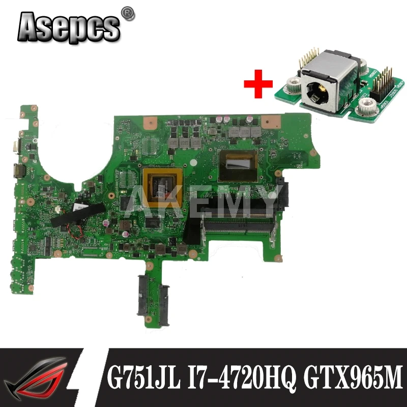 Akmey G751JL материнская плата для ноутбука For Asus ROG G751J оригинальная I7 4720HQ