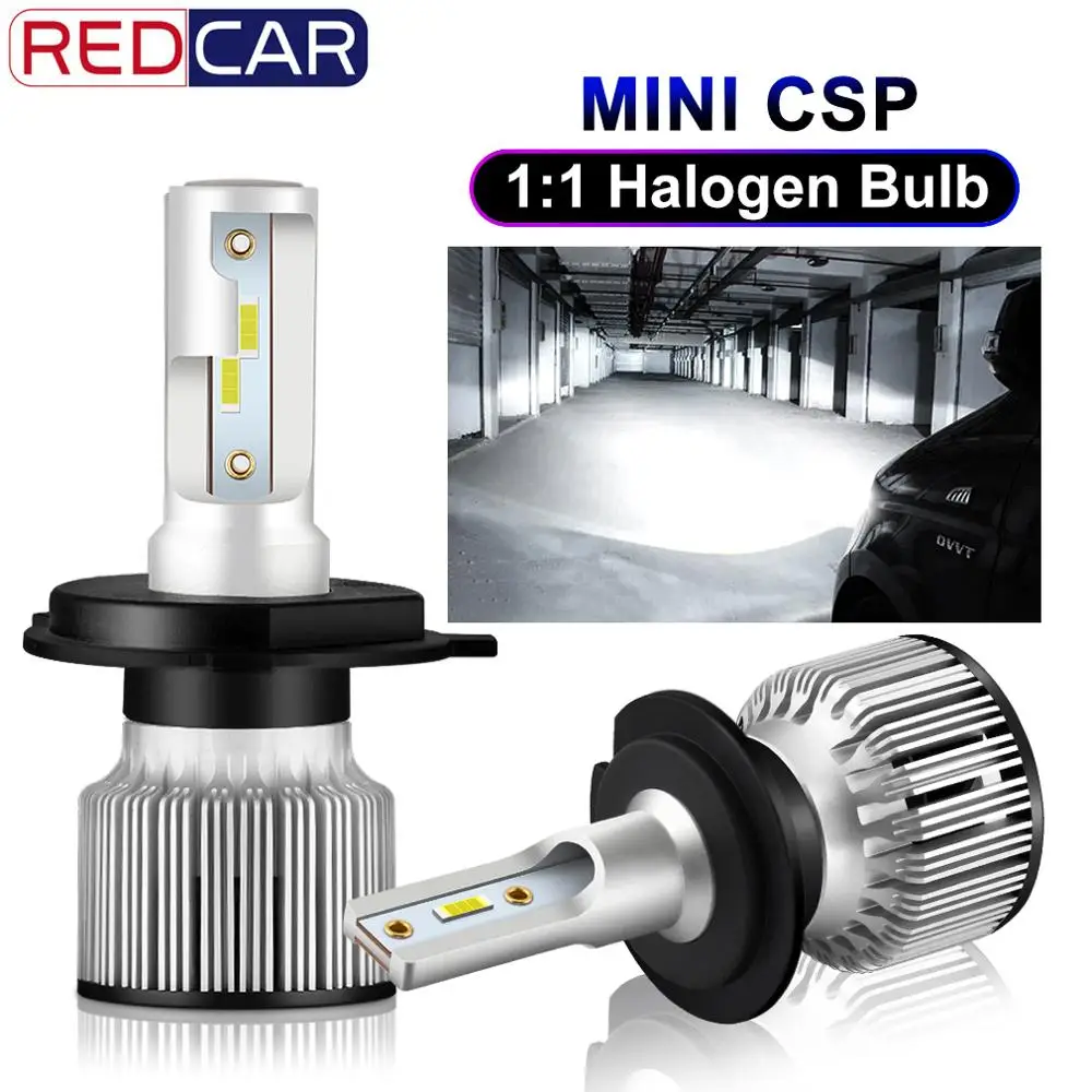 2 шт. мини CSP фары H7 H4 H11 H3 светодиодсветодиодный Автомобильные 1:1 лампа HB3 9005 HB4 9006