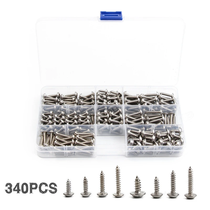 340PCS Stainless Screw Head Cross Machine M3 M4 PWA Self-tapping Fastener
340PCS Stainless Screw Head Cross Machine M3 M4 PWA Self-tapping Fastener