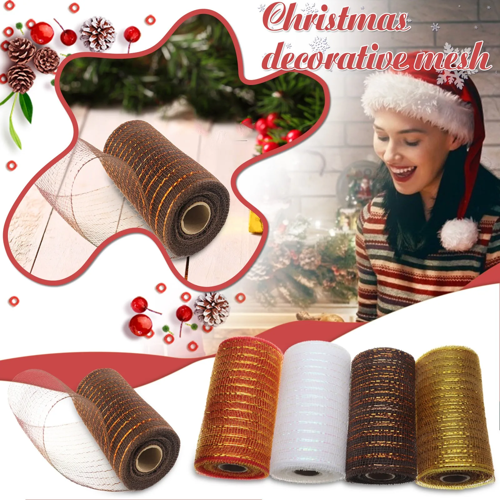 Рождественское украшение, сетка для упаковки цветов, сетка, пластиковая проволочная сетка, рулон для обмотки венков, поделки «сделай сам», т...
Рождественское украшение, сетка для упаковки цветов, сетка, пластиковая проволочная сетка, рулон для обмотки венков, поделки «сделай сам», т...