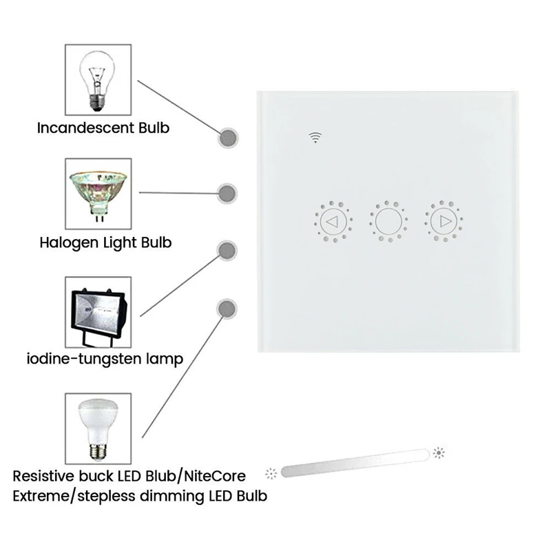 86mm WiFi Smart Dimmer Light Switch Timing Remote Control Compatible with Alexa Google Assistant
86mm WiFi Smart Dimmer Light Switch Timing Remote Control Compatible with Alexa Google Assistant