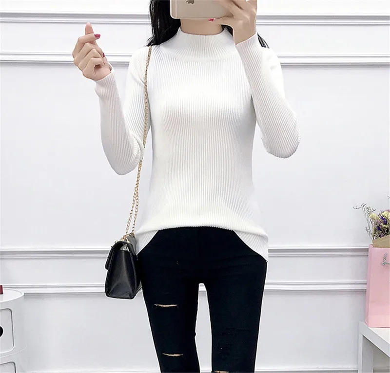 2020 Fashion Warm Long Sleeve Soft Half Turtleneck Sweaters Pullovers for Women Autumn Winter Knitted Sweater Female Jumper m806
2020 Fashion Warm Long Sleeve Soft Half Turtleneck Sweaters Pullovers for Women Autumn Winter Knitted Sweater Female Jumper m806