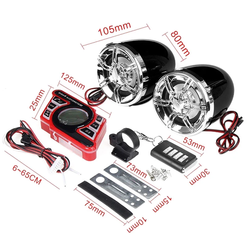 Motorcycle Stereo Speakers Bluetooth MP3 Player Waterproof o System FM o USB/TF for Motor Scooter Bike ATV UTV
Motorcycle Stereo Speakers Bluetooth MP3 Player Waterproof o System FM o USB/TF for Motor Scooter Bike ATV UTV