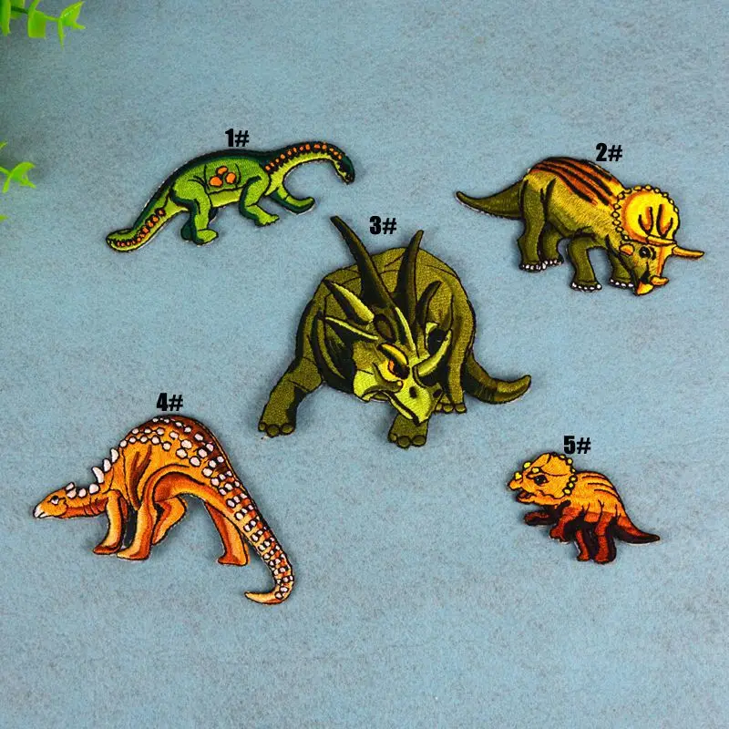 

1Pcs Animal Dinosaur Embroidery Sew On Patches Sewn Applique Badge Craft Embroidered DIY For Clothes Trousers Clothing Sticker