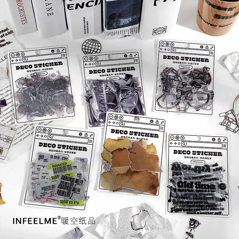 40 Pcs Acid Collection Series Stickers PET Stationery Collage Sticker Pack Scrapbooking Decorative Diary Album Journal Supplies
40 Pcs Acid Collection Series Stickers PET Stationery Collage Sticker Pack Scrapbooking Decorative Diary Album Journal Supplies