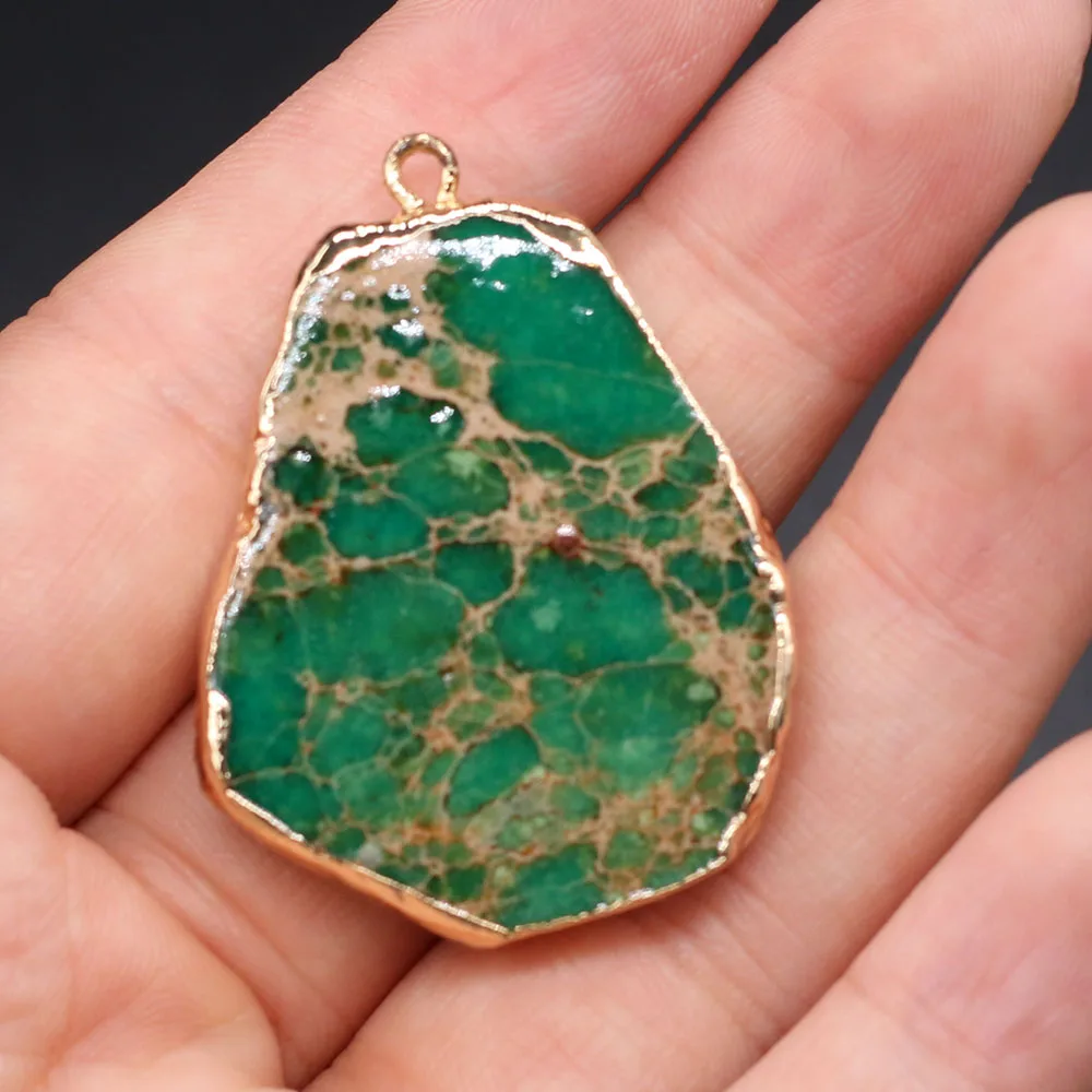 Natural Emperor Stone Pendants Charms Irregular Shape Stone Pendants DIY for Necklace or Jewelry Making Size 20x45-30x50mm
Natural Emperor Stone Pendants Charms Irregular Shape Stone Pendants DIY for Necklace or Jewelry Making Size 20x45-30x50mm