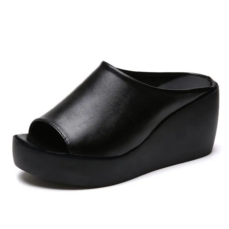 2020 Summer Women Black Wedge Slippers Slope Women's 7cm High Heels Platform Beach Shoes Mother Soft Fish Mouth Cool Slippers
2020 Summer Women Black Wedge Slippers Slope Women's 7cm High Heels Platform Beach Shoes Mother Soft Fish Mouth Cool Slippers