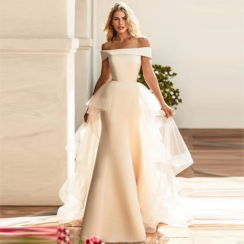 Verngo Mermaid Wedding Dresses Detachable Train Boho Wedding Dress Vintage Bride Dress Trouwjurk Gowns Vestido De Noiva 2019
Verngo Mermaid Wedding Dresses Detachable Train Boho Wedding Dress Vintage Bride Dress Trouwjurk Gowns Vestido De Noiva 2019