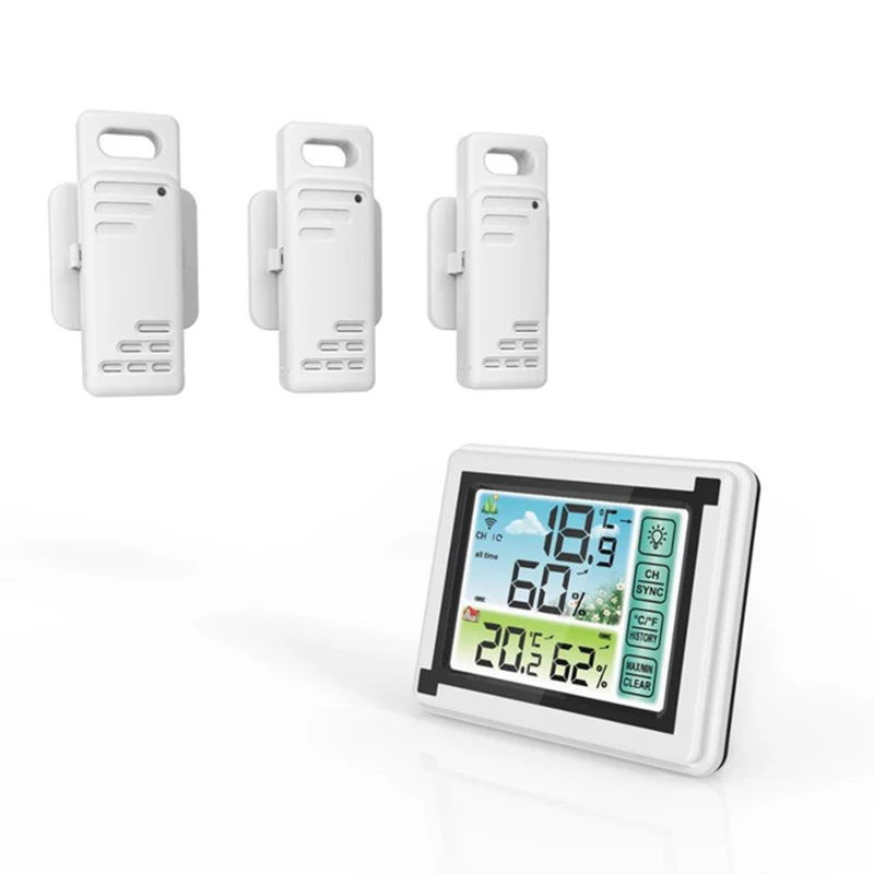 Weather Clock Color Touch Screen Weather Station Forecast Sensor Backlight Thermometer Hygrometer Wireless Silent Remote Sensor
Weather Clock Color Touch Screen Weather Station Forecast Sensor Backlight Thermometer Hygrometer Wireless Silent Remote Sensor