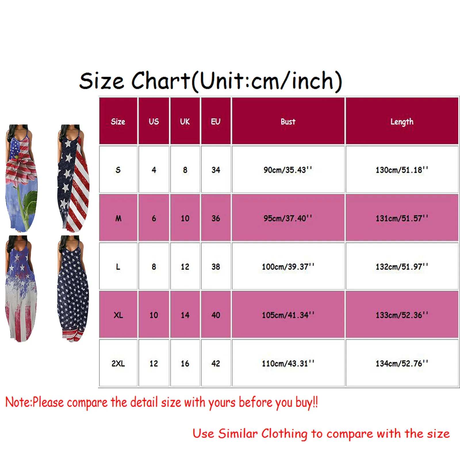 Summer Stylish Women's Ladies Dress Loose Independence Day Print Sleeveless V-Collar Long Dress Maxi Dress Casual Party Dress
Summer Stylish Women's Ladies Dress Loose Independence Day Print Sleeveless V-Collar Long Dress Maxi Dress Casual Party Dress