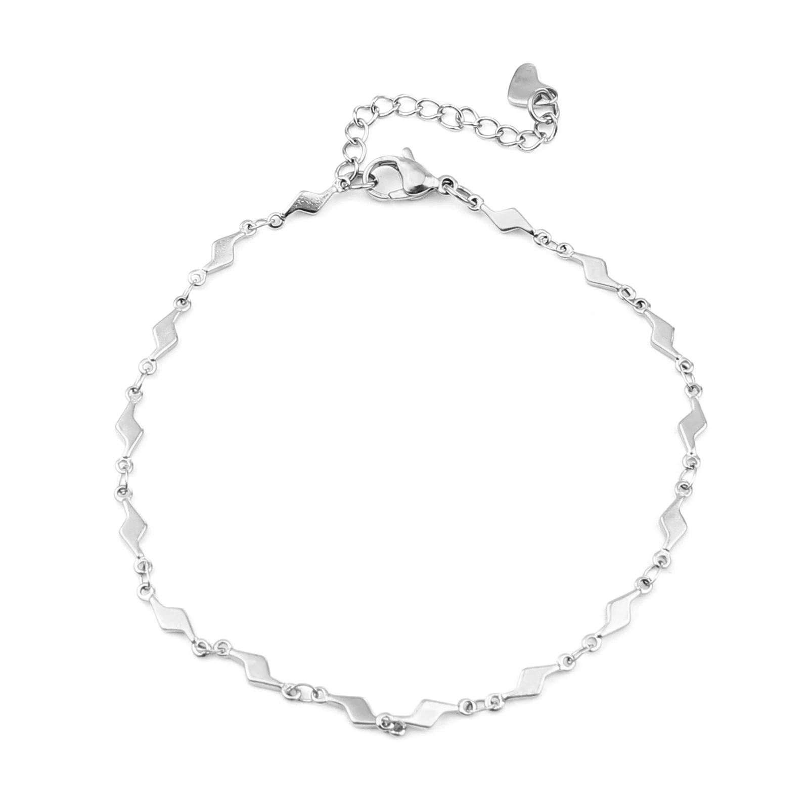 304 Stainless Steel Chain Anklet Silver Color/Gold Color Lightning Heart Women Anklet Bracelet on the leg Fashion Trend, 1 Piece 
304 Stainless Steel Chain Anklet Silver Color/Gold Color Lightning Heart Women Anklet Bracelet on the leg Fashion Trend, 1 Piece