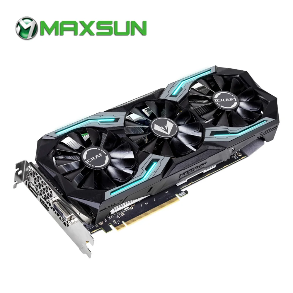 видеокарта MAXSUN rtx 2060 iCraft 6G 192bit GDDR6 12nm TU106 1920 единиц 1365 МГц 14000 HDMI + DP DVI pc Видеокарта gtx