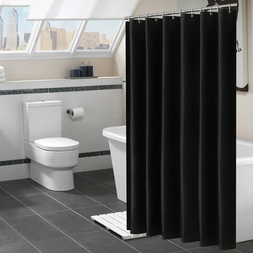 Modern Black Shower Curtains Waterproof Fabric Solid Color Bath Curtains For Bathroom Bathtub Large Wide Bathing Cover 12 Hooks
Modern Black Shower Curtains Waterproof Fabric Solid Color Bath Curtains For Bathroom Bathtub Large Wide Bathing Cover 12 Hooks