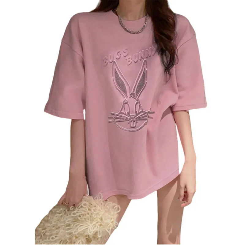 Limiguyue Summer Pink Tees Cartoon Rabbit Print Tshirts Women Clothes Cute Short Sleeve T Shirt Femine Round Neck Tops K1884
Limiguyue Summer Pink Tees Cartoon Rabbit Print Tshirts Women Clothes Cute Short Sleeve T Shirt Femine Round Neck Tops K1884