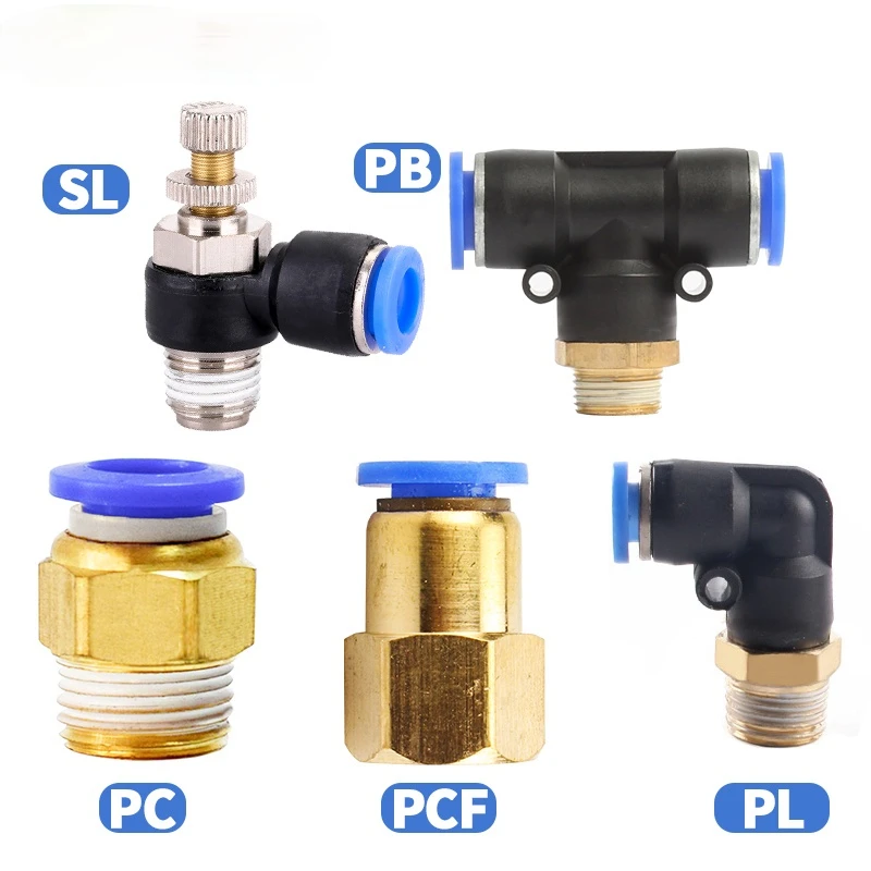 Пневматические фитинги PC/PCF/PL/PLF 4/6/8 мм, резьба 1/8"-1/2" 
Пневматические фитинги PC/PCF/PL/PLF 4/6/8 мм, резьба 1/8"-1/2"