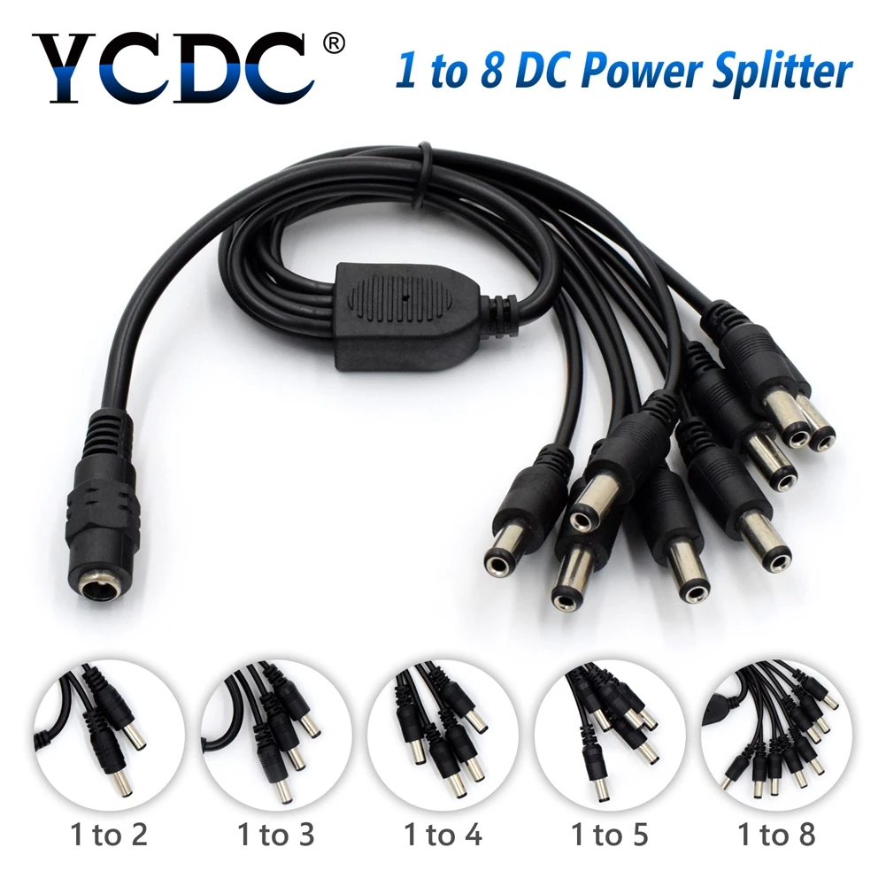 DC 12V Power 1 Female to 2 3 4 5 8 Male Way Splitter Adapter Connector Plug Cable 5.5mm*2.1mm For CCTV Camera LED Strip Light
DC 12V Power 1 Female to 2 3 4 5 8 Male Way Splitter Adapter Connector Plug Cable 5.5mm*2.1mm For CCTV Camera LED Strip Light