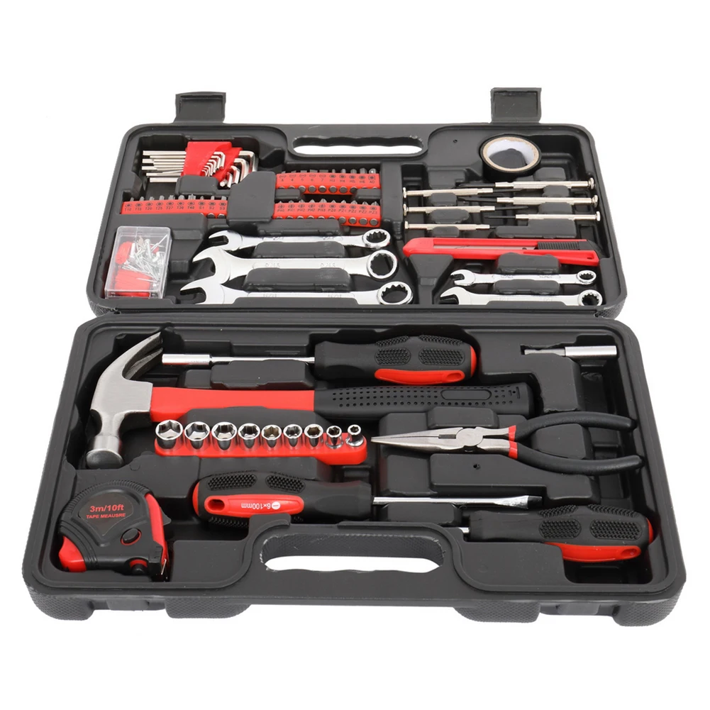 148pcs General Tool Kit Iron Household Tool Set Repairing Tool Kit Herramientas Outils Hex Keys for Home Shop Workplace Car
148pcs General Tool Kit Iron Household Tool Set Repairing Tool Kit Herramientas Outils Hex Keys for Home Shop Workplace Car