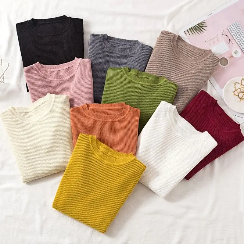 Knitted Female Sweaters Pullovers Spring Autumn Basic Ladies Jumper Slim Women's Sweater Cheap Pull Long Sleeve Winter Clothes
Knitted Female Sweaters Pullovers Spring Autumn Basic Ladies Jumper Slim Women's Sweater Cheap Pull Long Sleeve Winter Clothes