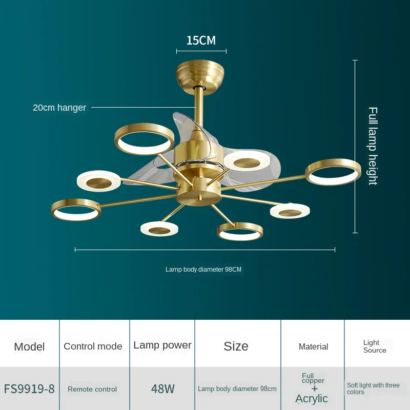 Crystal Acrylic Ceiling Fan 42 inch lamps lamp remote control copper Invisible Simple home living room three color
Crystal Acrylic Ceiling Fan 42 inch lamps lamp remote control copper Invisible Simple home living room three color