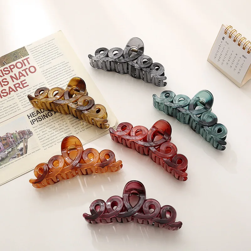 Women Big Hair Claws Wave Flower Shaped Acrylic Crab Clip Environmental Plastic Hair Clip Clamps Vintage Hair Holder Hairpin
Women Big Hair Claws Wave Flower Shaped Acrylic Crab Clip Environmental Plastic Hair Clip Clamps Vintage Hair Holder Hairpin