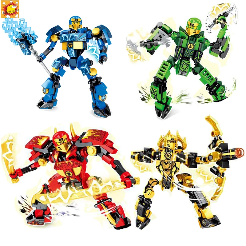 

Конструктор Ninja War Super панцирь робот, фигурки Кай Джей Зейн, военный воин, меча, оружие, кирпичи, игрушки для детей, подарки