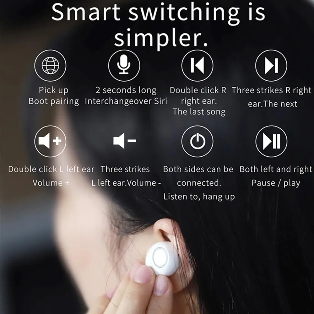 K10 macaron TWS bluetooth headset sport mini in-ear HD noise reduction for single and double ears | Электроника