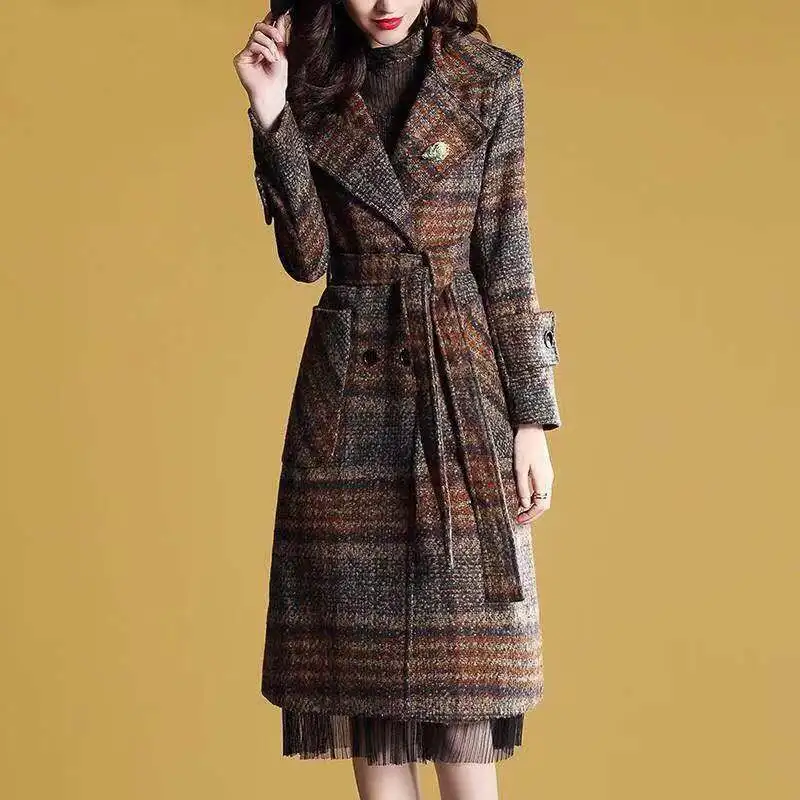 Women Full Sleeve Plaid Coat Spring And Autumn Double-Breasted Outwear Causal Style Overcoats
Women Full Sleeve Plaid Coat Spring And Autumn Double-Breasted Outwear Causal Style Overcoats
