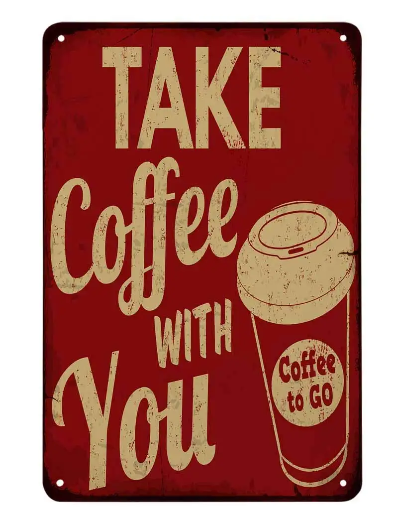 Take Coffee with You Tin Sign,Grunge Poster Red Vintage Metal Tin Signs for Cafes Bars Pubs Shop Wall Decorative Funny Retro
Take Coffee with You Tin Sign,Grunge Poster Red Vintage Metal Tin Signs for Cafes Bars Pubs Shop Wall Decorative Funny Retro