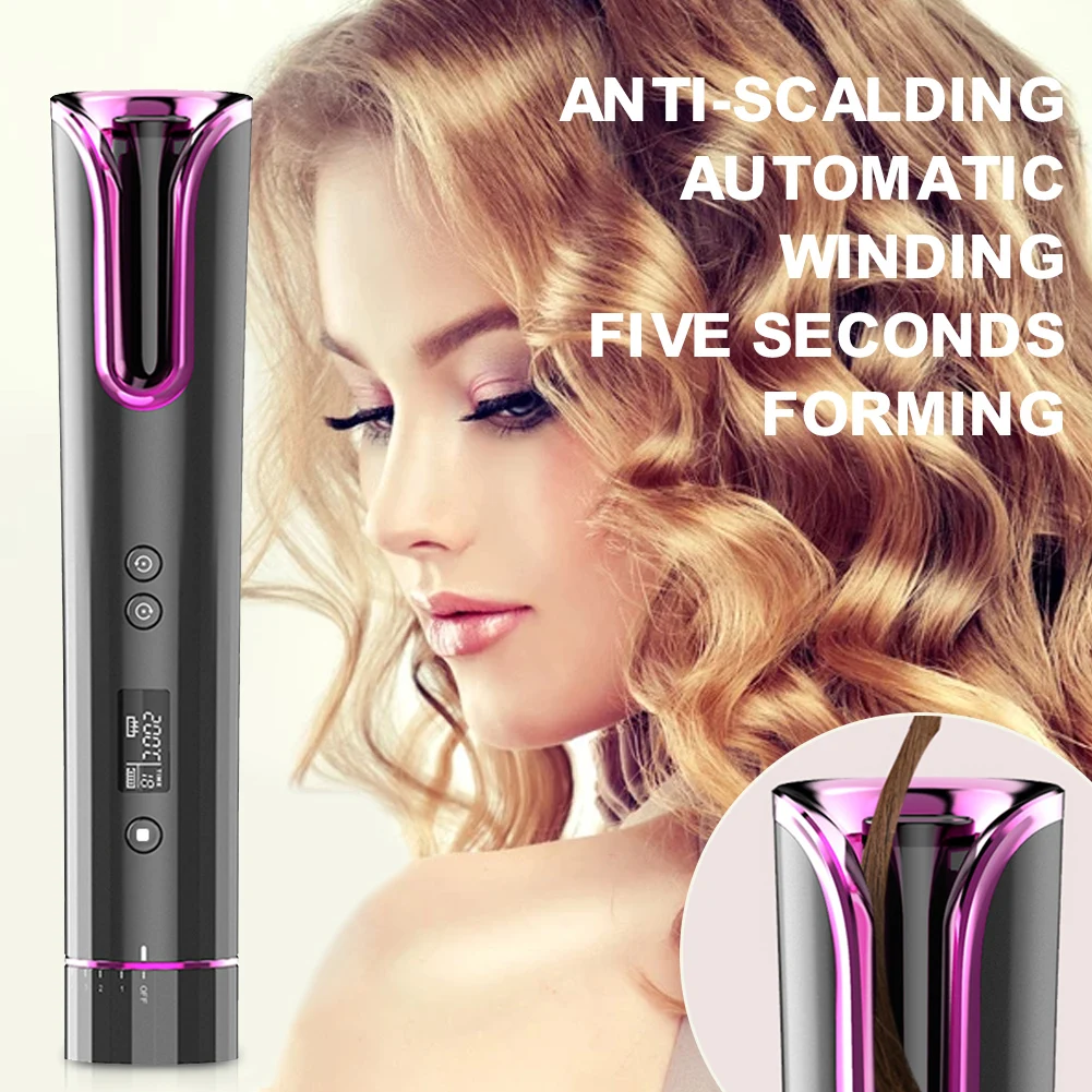 Cordless Hair Curler Portable Automatic Curling Wand Rechargeable Quick Hair Curling with LED Screen for Hair Curling
Cordless Hair Curler Portable Automatic Curling Wand Rechargeable Quick Hair Curling with LED Screen for Hair Curling