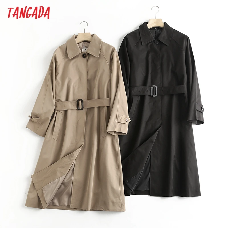 Tangada 2021 Autumn Winter Women England Style Khaki Long Coat Elegant Long Sleeve With Belt Office Lady Coats 6C26
Tangada 2021 Autumn Winter Women England Style Khaki Long Coat Elegant Long Sleeve With Belt Office Lady Coats 6C26