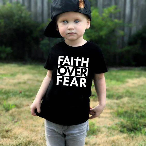 Faith Over Fear Summer Kids Unisex T-shirt Funny Letter Print Children Tee Shirt Clothing Boys Girls Short Sleeve Fashion Tops
Faith Over Fear Summer Kids Unisex T-shirt Funny Letter Print Children Tee Shirt Clothing Boys Girls Short Sleeve Fashion Tops